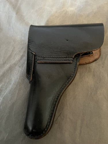 Post-WW2 German P38 Black Leather Holster Exact Replica Semi-Automatic Pistol - Image 2