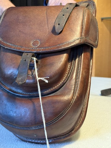 V.Rare Pair WW1 German Cavalry Saddlebags Reissued WW2 Troops Leather - Image 6