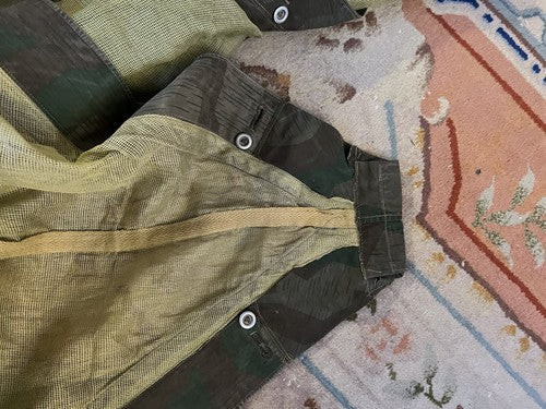 Very Rare WW2 German Splinter Camo Mosquito Net Shelter Quarter  (Zeltbahn) - Image 2