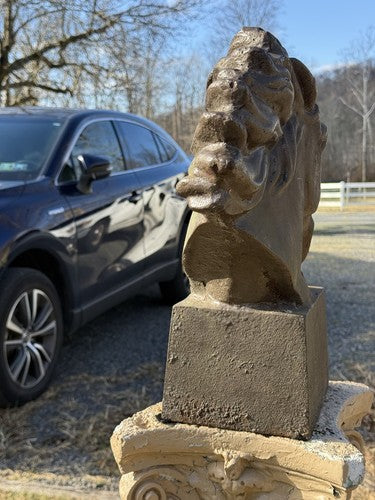 Vintage 1940s Cast Iron Large Horse Head Sculpture Greek Style Bust 38lb WWII - Image 11