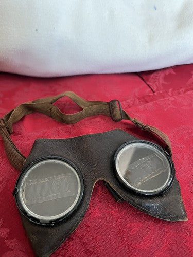 WW2 German Wehrmacht Rommel Afrika Korps Leather Dust Goggles Mint Condition - Image 7