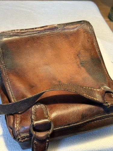 WW2 Austrian Reconnaissance Patrol Bag Brown Leather Medic Pouch - Image 10