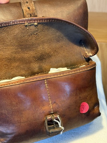 WW2 Austrian Reconnaissance Patrol Bag Brown Leather Medic Pouch - Image 9