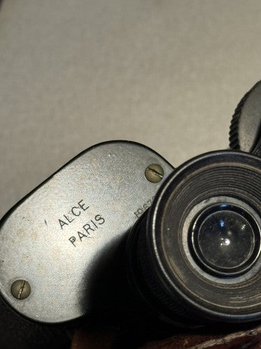 WW2 FRENCH MILITARY Binoculars Alce Paris Extra Lumineuse 1940 Leather Case - Image 4
