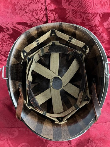 Rare US WW2 M1 Helmet 7AWR Stencil Front Seam Swivel Bale Kennedy Liner - Image 8