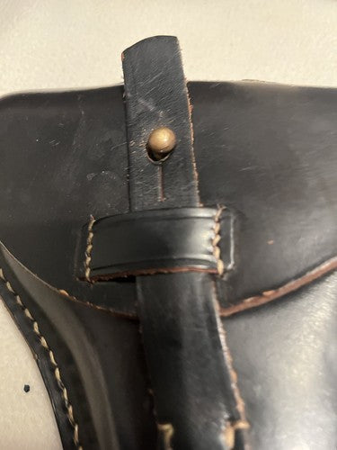German WW2 P08 Black Luger Hardshell Early Replica Holster LOH Sohne Berlin - Image 5