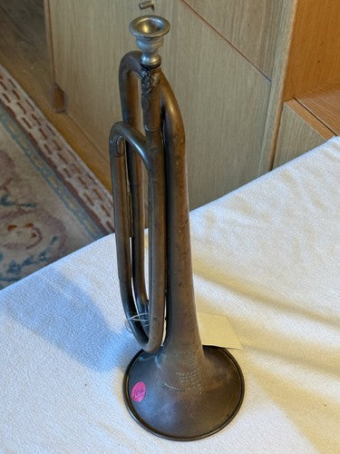 WW1 French Military Brass Bugle Couesnon & Cie Paris Chateau Thierry Mouthpiece - Image 9