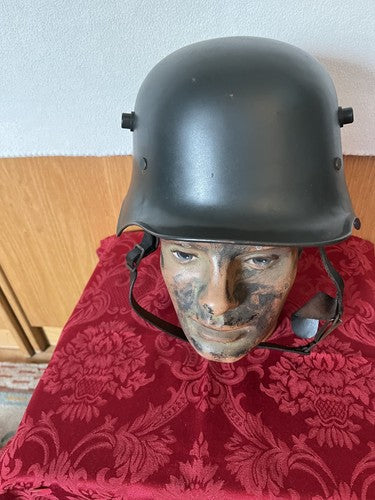 WW1 German 1918 Cavalry Helmet Stahlhelm Replica Size 66 White Leather Liner 58