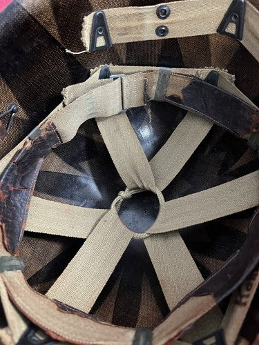 Rare US WW2 M1 Helmet 7AWR Stencil Front Seam Swivel Bale Kennedy Liner - Image 12