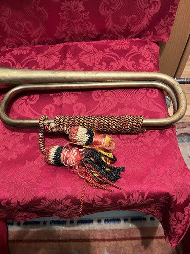 Early WW2 German Military Brass Trumpet Meinel + Herold Klingenthal Silver MP - Image 2