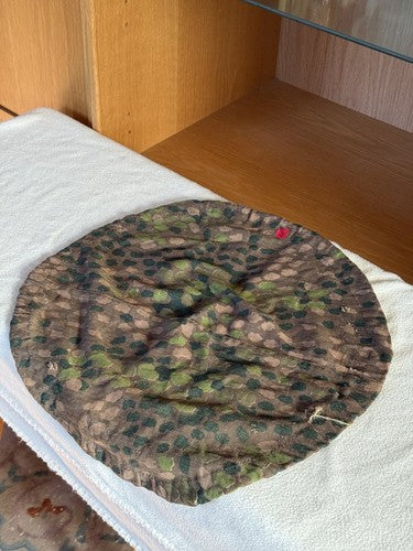 WW2 German Pea Dot 44 Camo HBT Helmet Cover Field Made Erbsenmuster Stamped - Image 4