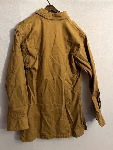 WW2 German Elite Services Officer Shirt Mustard Brown RZM Tag #6135 Long Sleeve - Image 4