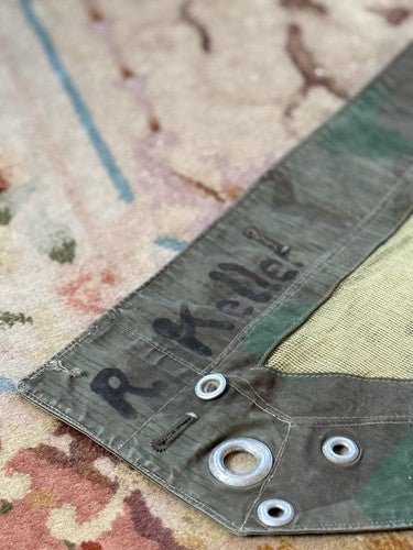 Very Rare WW2 German Splinter Camo Mosquito Net Shelter Quarter  (Zeltbahn) - Image 4