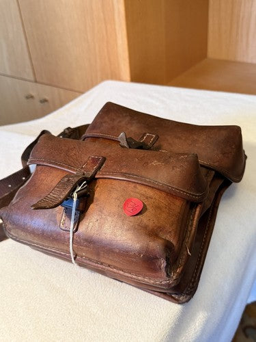 WW2 Austrian Reconnaissance Patrol Bag Brown Leather Medic Pouch - Image 4