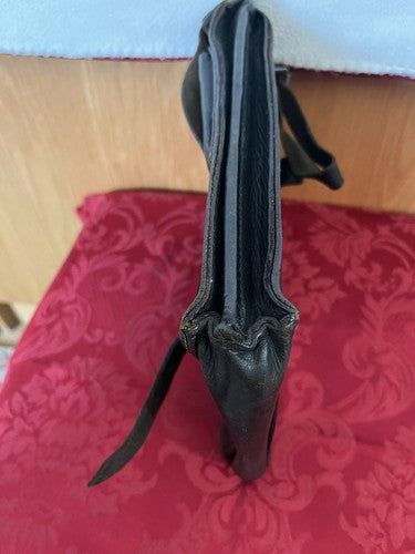 WW2 German Officer’s Map Case Black Pebbled Leather Hamburg Polizei Bag Pol Hbg - Image 4