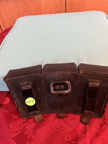 WW2 German Wehrmacht K98 Mauser Ammo Pouch Black Leather RBNr 0486/0007 Pebbled