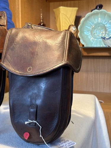 V.Rare Pair WW1 German Cavalry Saddlebags Reissued WW2 Troops Leather - Image 4