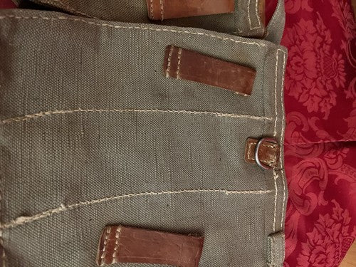 WW2 German MP44 STG44 Magazine Ammo Pouch Set Canvas Leather Yugoslavian-Made - Image 5