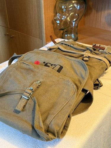 WW2 US Army Canvas Haversack Backpack WCO 1941 Stamped H0556 Shelter Half U.S.