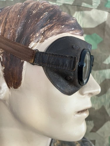 WW2 German Wehrmacht Rommel Afrika Korps Leather Dust Goggles Mint Condition - Image 5