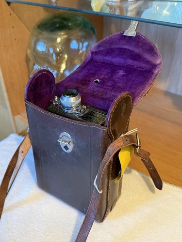 WW2 German Wehrmacht Issued Cine-Kodak 8 Model 60 Movie Camera Case Leather Mint