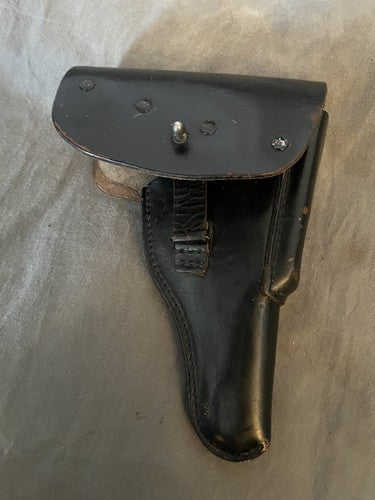 Post-WW2 German P38 Black Leather Holster Exact Replica Semi-Automatic Pistol - Image 3