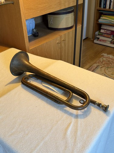 WW1 French Military Brass Bugle Couesnon & Cie Paris Chateau Thierry Mouthpiece