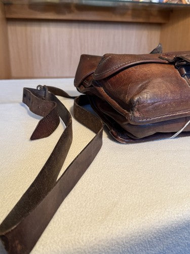 WW2 Austrian Reconnaissance Patrol Bag Brown Leather Medic Pouch - Image 3