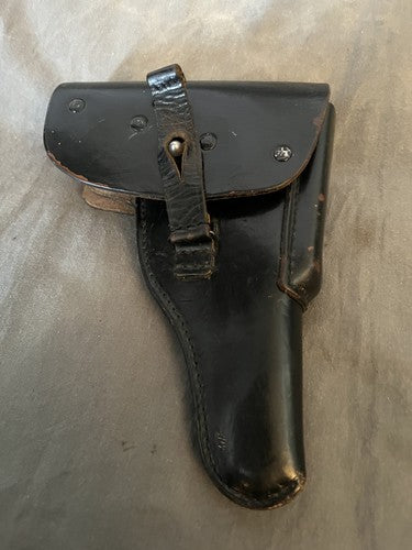 Post-WW2 German P38 Black Leather Holster Exact Replica Semi-Automatic Pistol