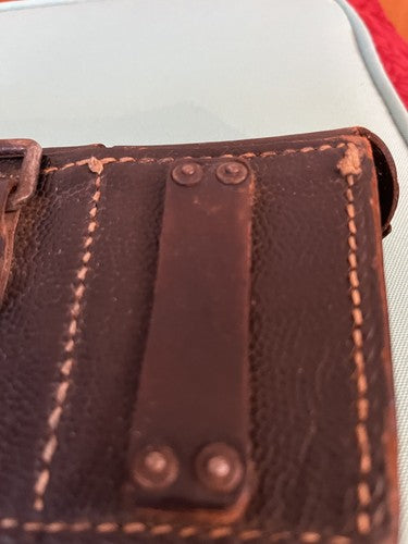 WW2 German Wehrmacht Black Leather K98 Mauser Ammo Pouch RB Nr 0/0671/0008 - Image 4