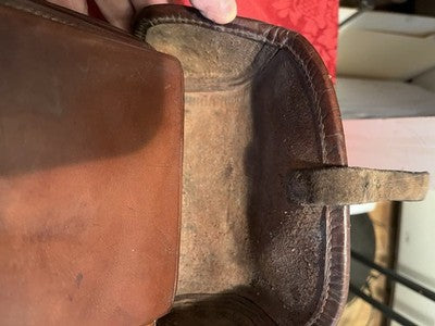 V.Rare Pair WW1 German Cavalry Saddlebags Reissued WW2 Troops Leather - Image 9