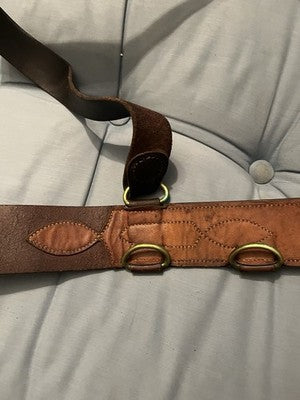 WW1 US Army Officer Sam Browne Belt & Cross Strap Russet Leather Brass Original - Image 6