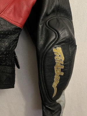 Fieldsheer Padded Red Leather Motorcycle Jacket European Style XL Size 52 Mens - Image 4