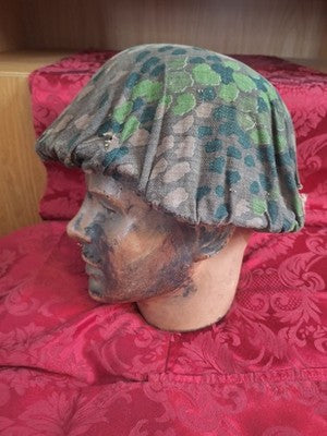 WW2 German Pea Dot 44 Camo HBT Helmet Cover Field Made Erbsenmuster Stamped - Image 12