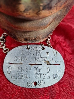 Authentic WW2 German aluminum dog tag company commander #5190 - Image 8