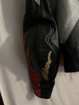 Fieldsheer Padded Red Leather Motorcycle Jacket European Style XL Size 52 Mens - Image 3