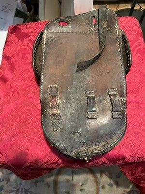 V.Rare Pair WW1 German Cavalry Saddlebags Reissued WW2 Troops Leather - Image 16