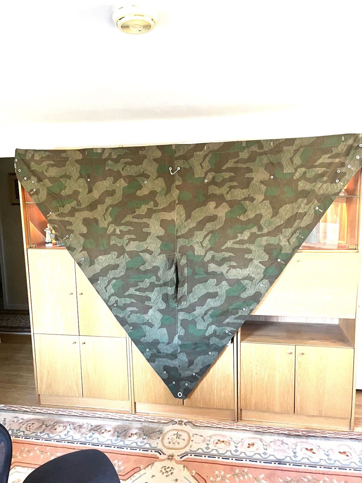 Original WW2 German Wehrmacht Canvas Zeltbahn Shelter Quarter Splinter Oak Camo