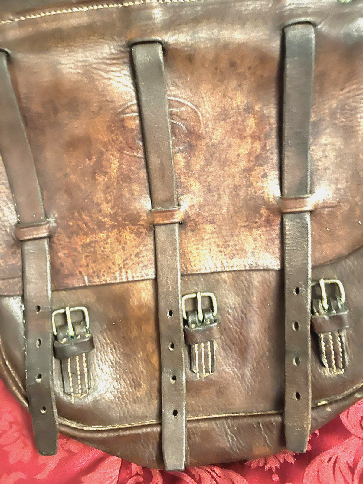 Original WW1 US McClellan Russet Leather Saddlebags Trooper Signed Cavalry Gear - Image 6