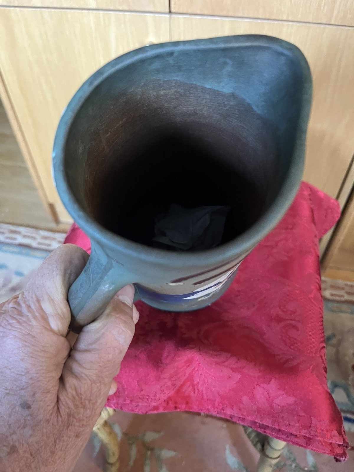 Early 20thC Weller Dickinsonware Pottery Pitcher Medieval Jester Mint 11.5" 590 - Image 6