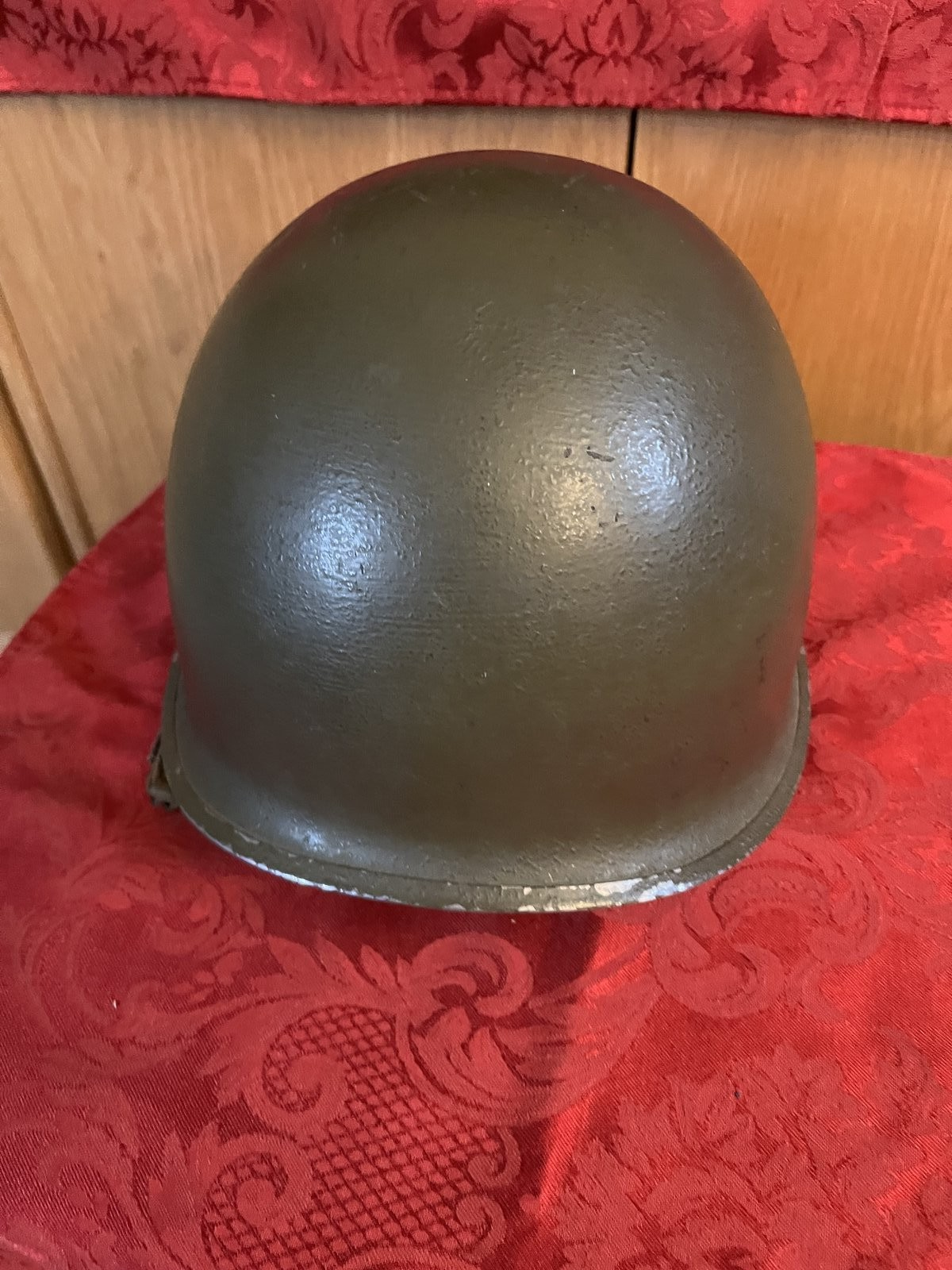 Original WW2 US GI Front Seam M1 Combat Helmet Swivel Bale Mint Liner Chin Strap - Image 5