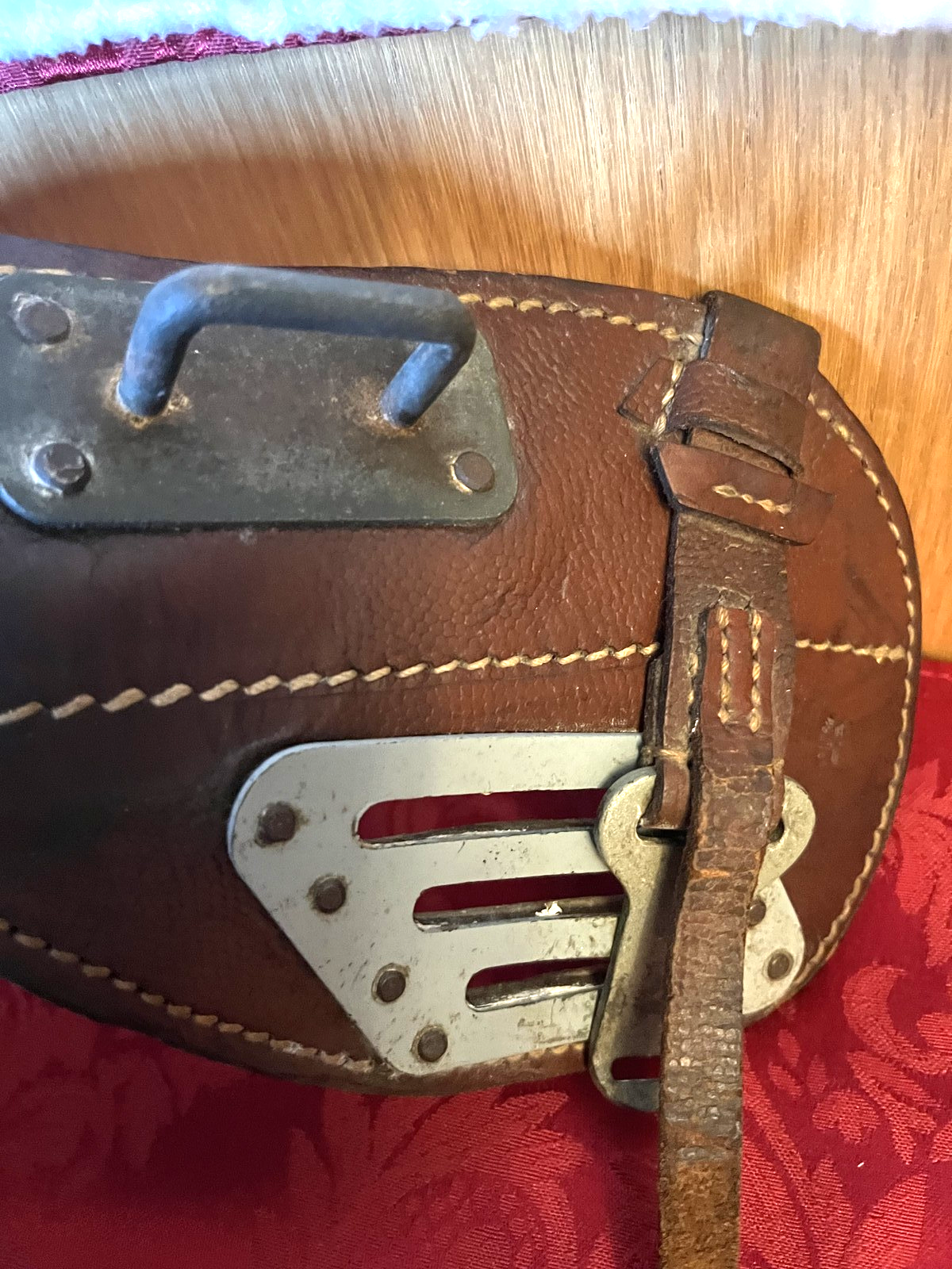 WW2 German Cavalry Leather Overthrow Coupling Device Sattel Uberwurf 34 1943 CEA - Image 3