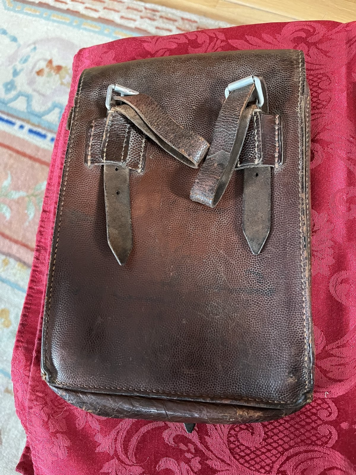 WW2 German Wehrmacht Officer Leather Map Case 1940 Field Map A.W. Faber Pencils - Image 2