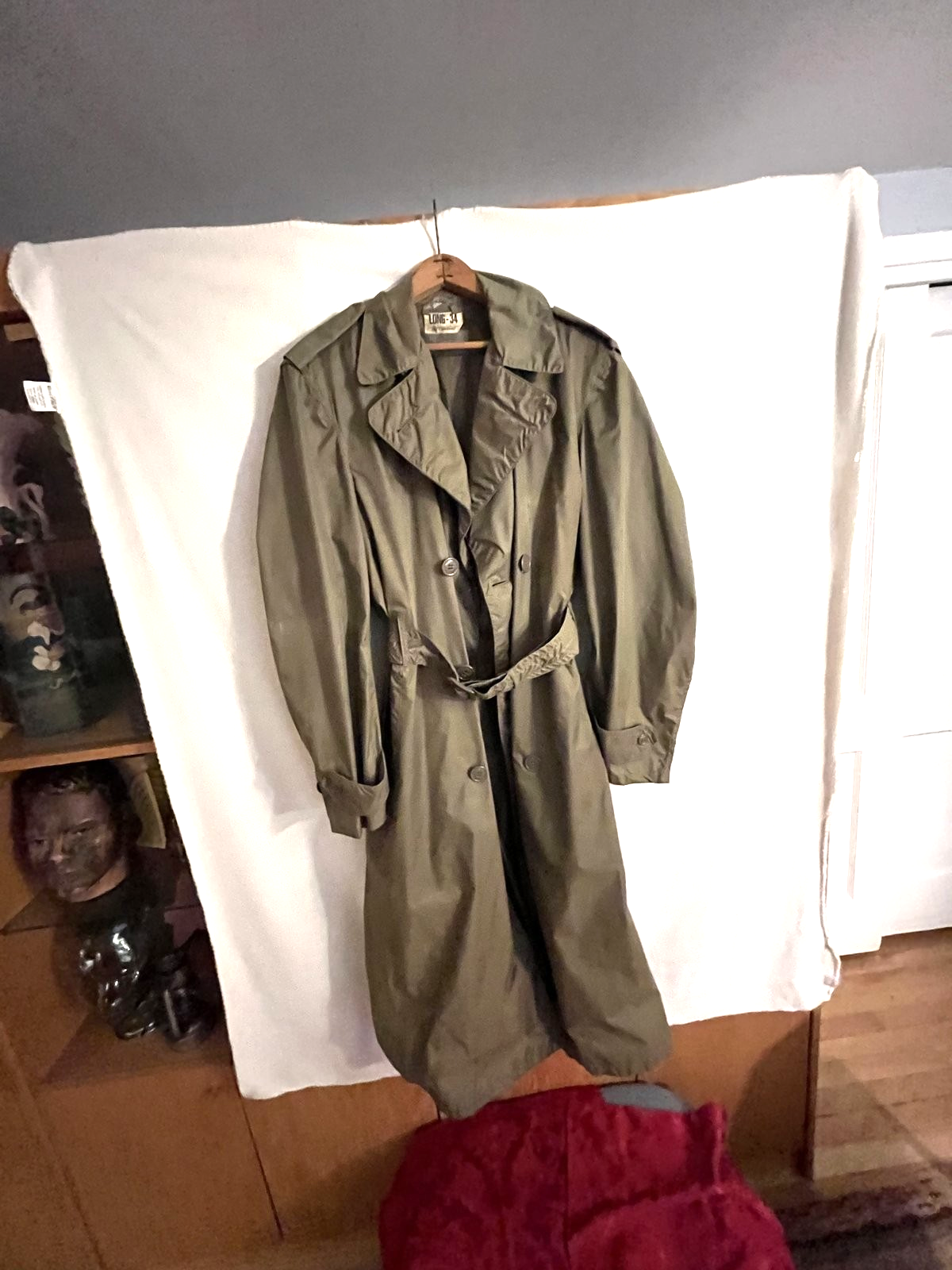 WW2 US Army Officer Lightweight Raincoat Taupe 44L Hallberg Stock 8405-634-4927 - Image 10