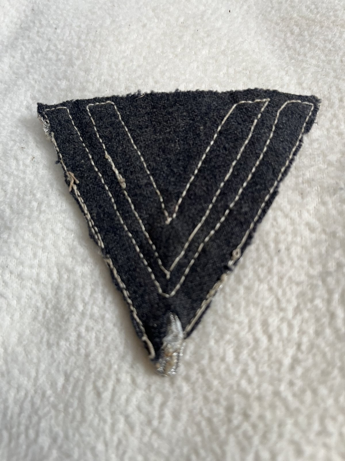 Original German WW2 Luftwaffe Sleeve Rank Patch Obergefreiter Wool Silver - Image 4