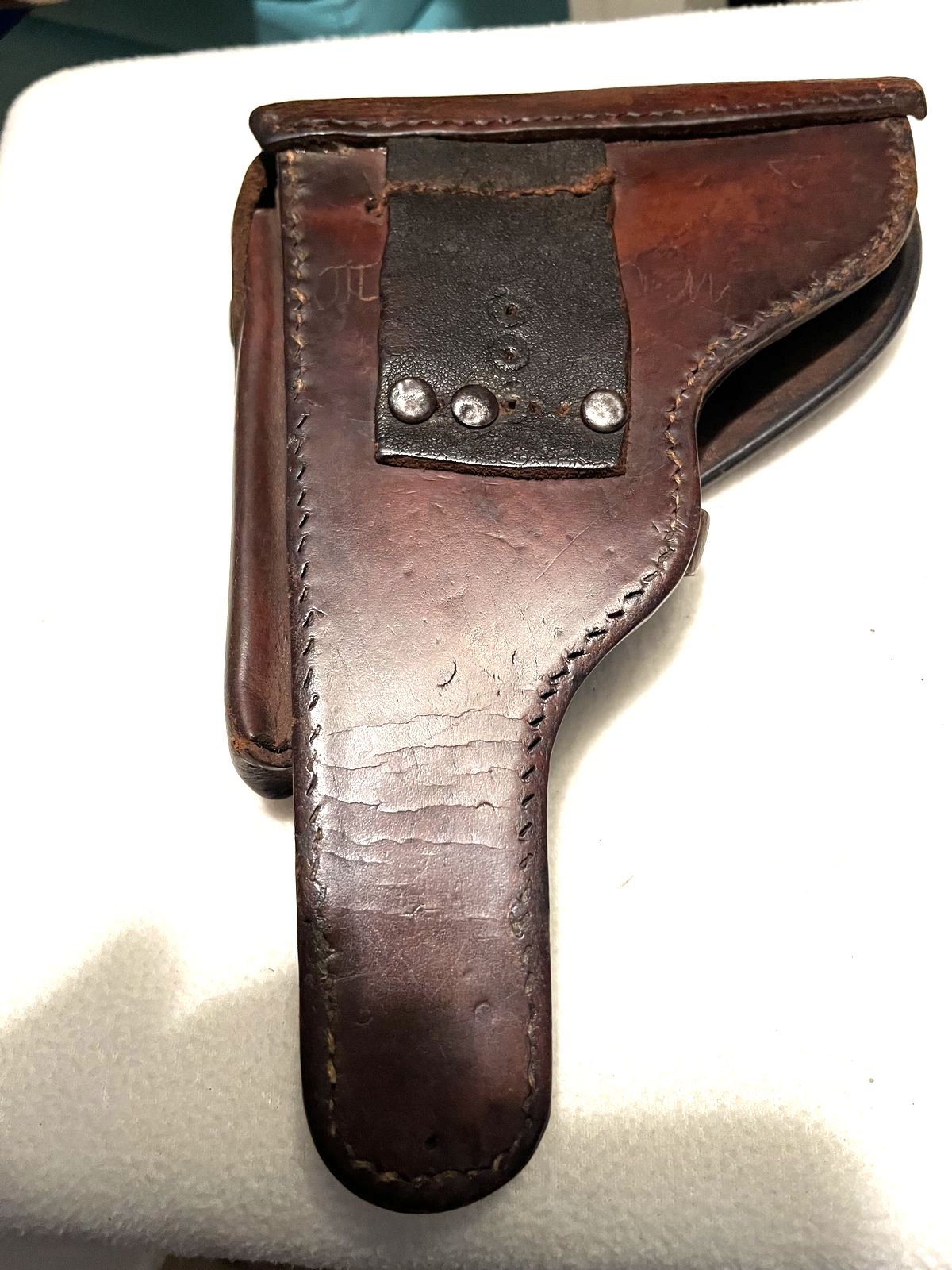 WW2 Bulgarian P08 Luger Leather Pistol Holster German Eagle Stamp P38 1908 Brown - Image 4