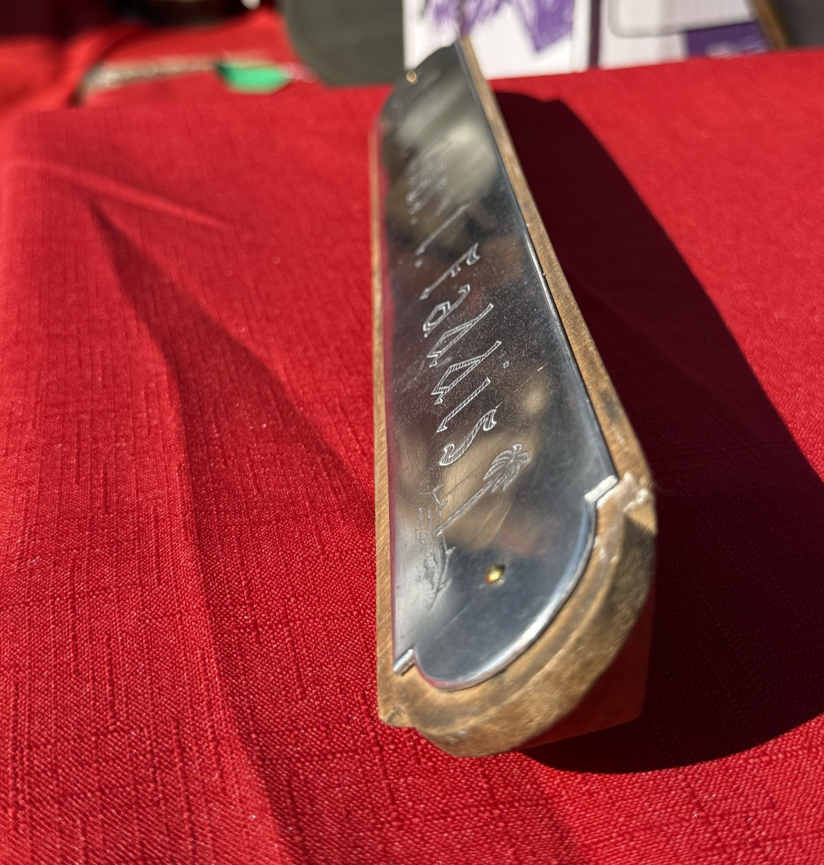 WW2 US Army Col Charles Faddis Mediterranean Infantry Desk Name Plaque PA WW1 - Image 4