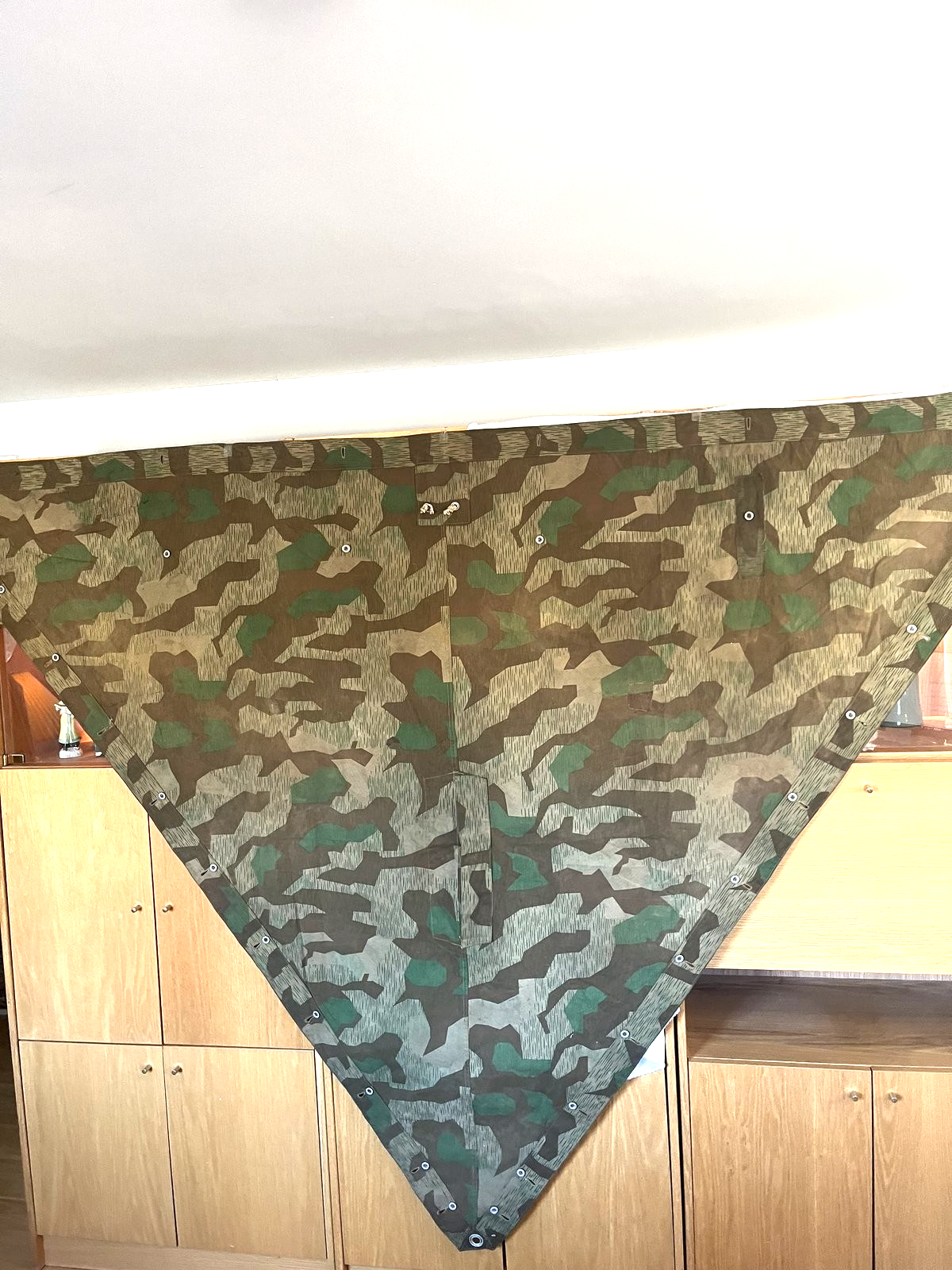 Original WW2 German Wehrmacht Canvas Zeltbahn Shelter Quarter Splinter Oak Camo - Image 6