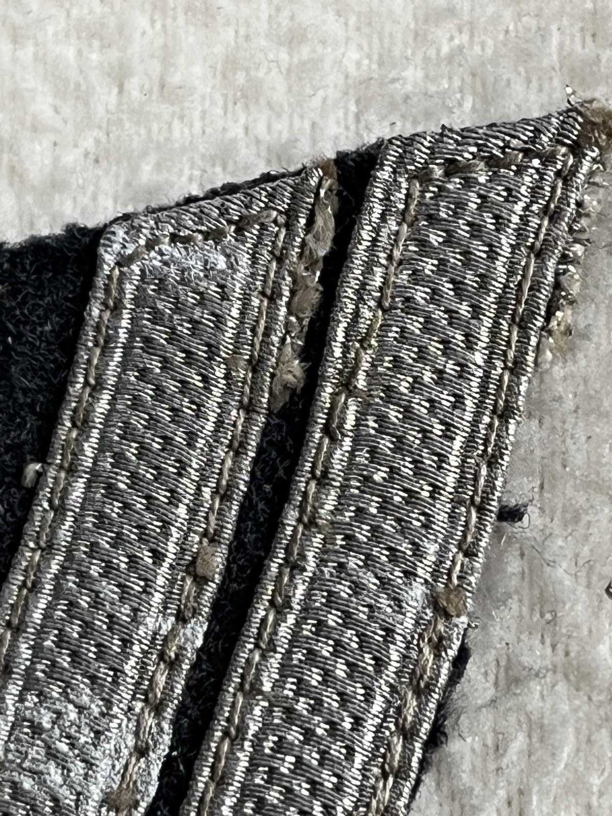 Original German WW2 Luftwaffe Sleeve Rank Patch Obergefreiter Wool Silver - Image 3