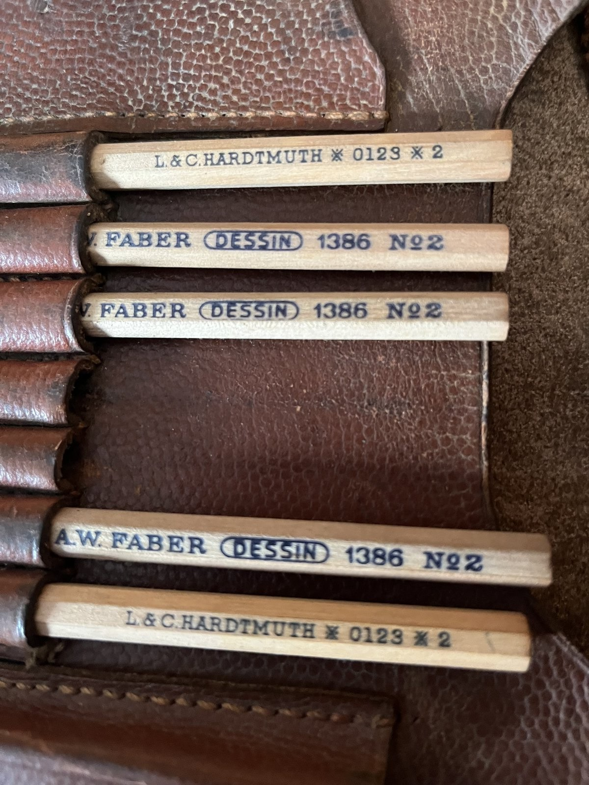 WW2 German Wehrmacht Officer Leather Map Case 1940 Field Map A.W. Faber Pencils - Image 3